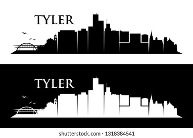 Tyler skyline - Texas, United States of America, USA - vector illustration