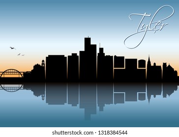 Tyler skyline - Texas, United States of America, USA - vector illustration