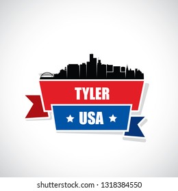 Tyler skyline - Texas, United States of America, USA - vector illustration