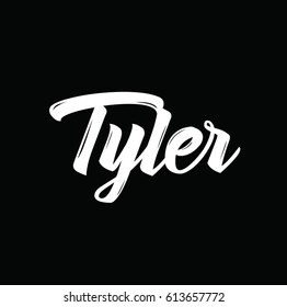 tyler, text design. Vector calligraphy. Typography poster. Usable as background.