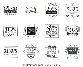 tylish 2025 New Year's Eve Logo Collection