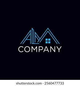tylized text with the "A" and "M" forming the shape of a house with a window