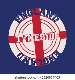 tyneside city of england typography graphic print , Abstract fashion drawing and creative design for t-shirts,mugs,graphic tee, sweatshirt, cases, etc. Illustration in modern style for clothes