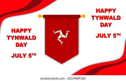 Tynwald flag illustration, Tynwald Day is the national day of the Isle of Man. Manx parliament is held on Tynwald Hill in St John's, and the public can lobby lawmakers by presenting