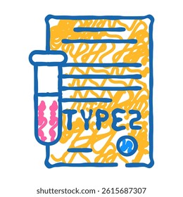 type 2 diabetes doodle icon sketch vector. type 2 diabetes sign. isolated symbol illustration