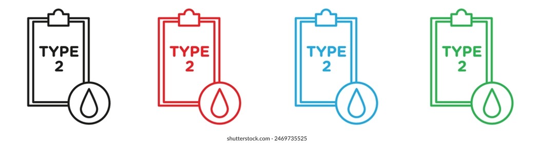 Type 2 diabetes icon mark in filled style