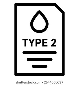 Signo del conjunto del contorno del icono de la diabetes tipo 2