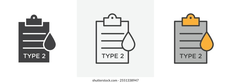 Type 2 diabetes icon pack. Vector illustration. EPS10