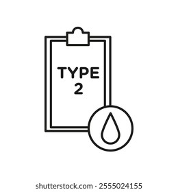 Type 2 diabetes icon Symbol mark in Outline style