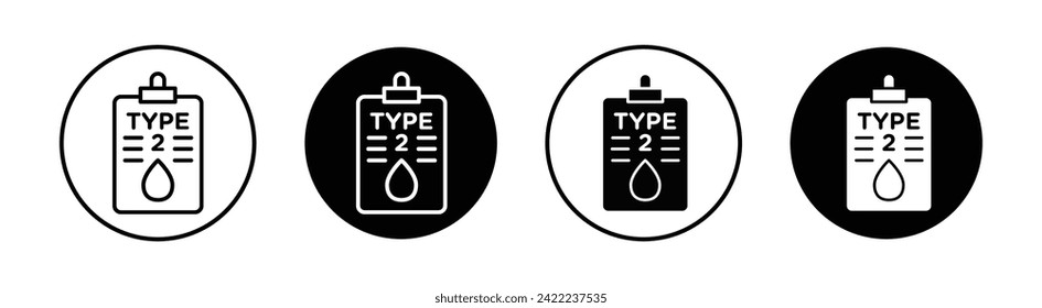 Ilustración del icono de la línea del vector de diabetes tipo 2.
