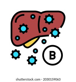 Typ b Hepatitis-Farbsymbol Vektorgrafik. Hepatitis-B-Zeichen. einzelne Symbolillustration