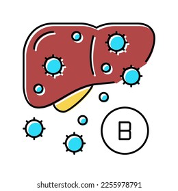 type b hepatitis color icon vector. type b hepatitis sign. isolated symbol illustration