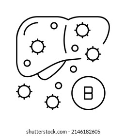 type b hepatitis line icon vector. type b hepatitis sign. isolated contour symbol black illustration