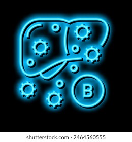 Vector de luces de neón de hepatitis tipo b. ilustración de hepatitis tipo b