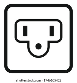 Type b power socket icon. Simple illustration of type b power socket vector icon for web design isolated on white background