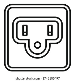 Type b power socket icon. Outline type b power socket vector icon for web design isolated on white background