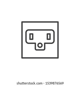 Type B Power socket line icon. linear style sign for mobile concept and web design. Electrical Outlet outline vector icon. Symbol, logo illustration. Vector graphics