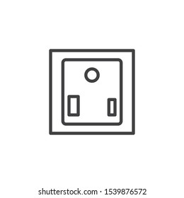 Type B Power socket line icon. linear style sign for mobile concept and web design. Electrical Outlet outline vector icon. Symbol, logo illustration. Vector graphics