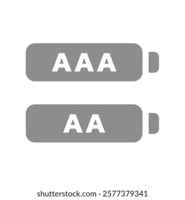 Type of batteries vector icon set. AA and AAA battery icons.