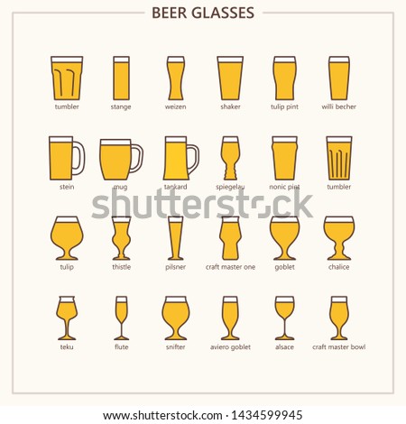 Type of beer glasses (outline colored iconset)