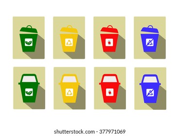 type of bin icon for separate kind of garbage