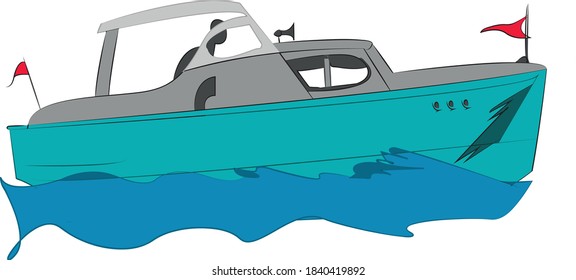 A type of boats which known as  Cabin Cruiser , this made in illustrator and it is easy to change the color or whatever u want 
