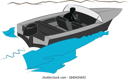 A type of boats which known as an Outboard speedboat, this made in illustrator and it is easy to change the color or whatever u want 