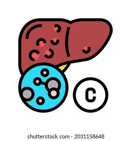 vector de icono de color de hepatitis tipo c. signo de hepatitis tipo c. ilustración de símbolo aislado
