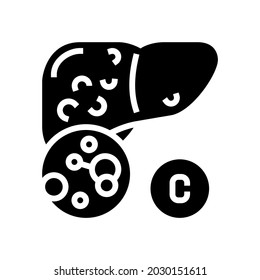 vector de icono de glifo de hepatitis tipo c. signo de hepatitis tipo c. símbolo de contorno aislado ilustración negra
