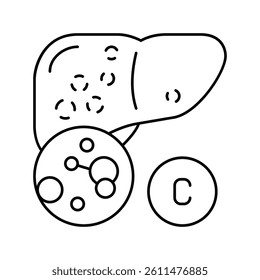 type c hepatitis line icon vector. type c hepatitis sign. isolated contour symbol black illustration