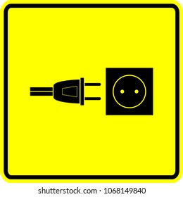 tipo c plugue elétrico e sinal de tomada