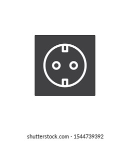 Type C power socket vector icon. filled flat sign for mobile concept and web design. Electrical Outlet glyph icon. Symbol, logo illustration. Vector graphics