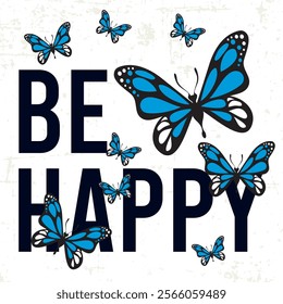 TYPE AND CALLIGRAPHY COLORFUL TEX BUTTERFLY AND EFFECT GRUNGE BACKGROUND