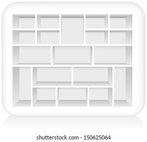 Type Case - Empty white type case to be filled. Isolated vector on white background.