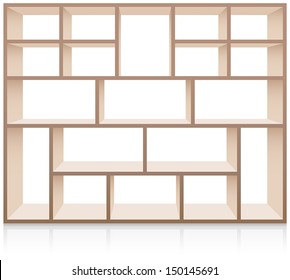 Type Case - Empty type case in wood optics to be filled. Isolated vector on white background.