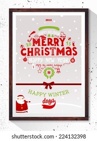 Geben Sie Weihnachtsdesign ein. Hintergrund der Ziegelwand.