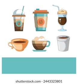Tipo de ilustraciones de mezcla de café