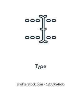 Type concept line icon. Linear Type concept outline symbol design. This simple element illustration can be used for web and mobile UI/UX.