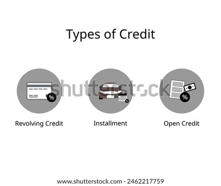 type of credit for revolving credit, installment, open credit