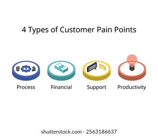 type of Customer Pain Points from process, financial, support, productivity 