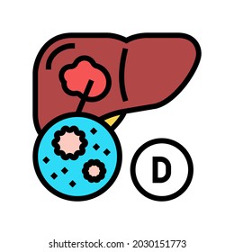 type d hepatitis color icon vector. type d hepatitis sign. isolated symbol illustration
