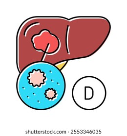 type d hepatitis color icon vector. type d hepatitis sign. isolated symbol illustration