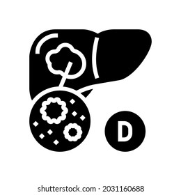 type d hepatitis glyph icon vector. type d hepatitis sign. isolated contour symbol black illustration