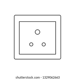 Type D socket. AC power socket icon. India country plug