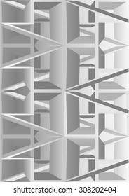 Type designs of plates of various sizes, height and arranged at a different angle, a gray background. 
