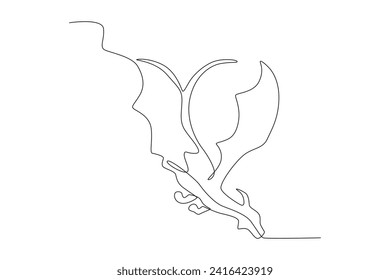 A type of dragon that is believed to be able to eat the moon. Dragon one-line drawing
