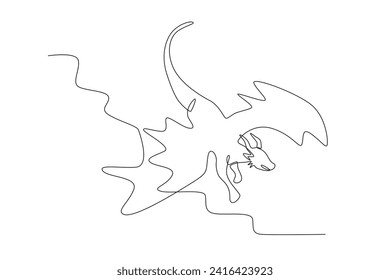 A type of dragon that is very deadly and difficult to catch. Dragon one-line drawing