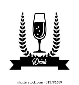 type of drink and his respective glass concept, vector illustration 10 eps graphic. 
