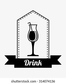 type of drink and his respective glass concept, vector illustration 10 eps graphic. 