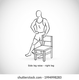 Type Of Exercise - Illustration Vector - Side Leg Raise